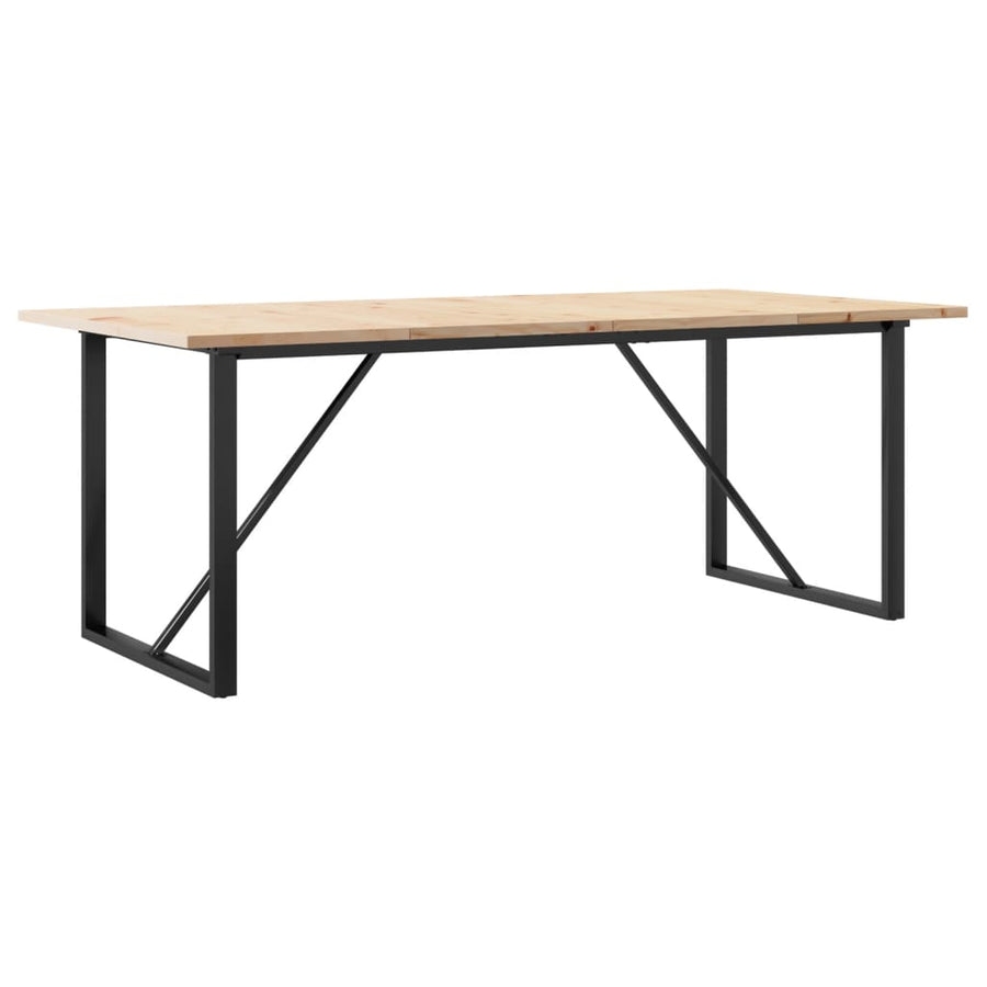Eettafel 200X100X75,5 Cm Grenenhout En Staal 1