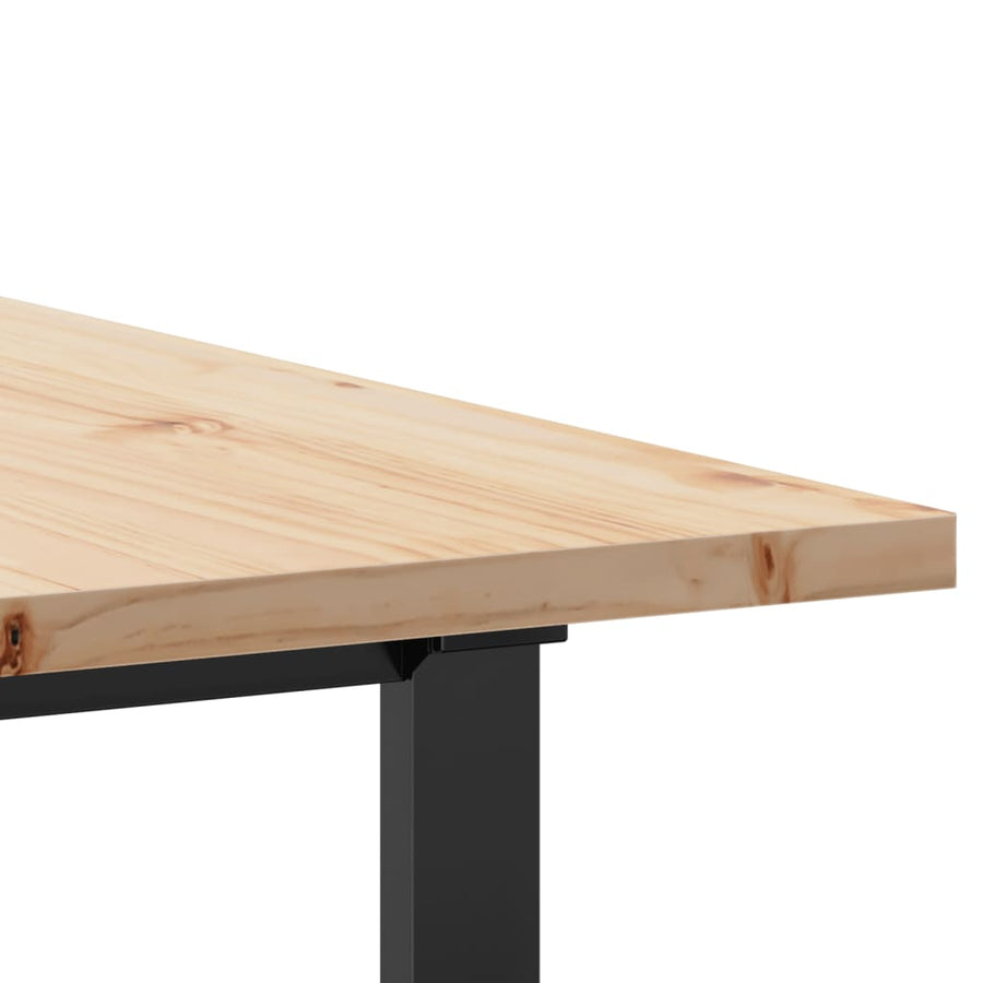 Eettafel 200X100X75,5 Cm Grenenhout En Staal 1