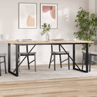 Eettafel 200x100x75,5 cm grenenhout staal