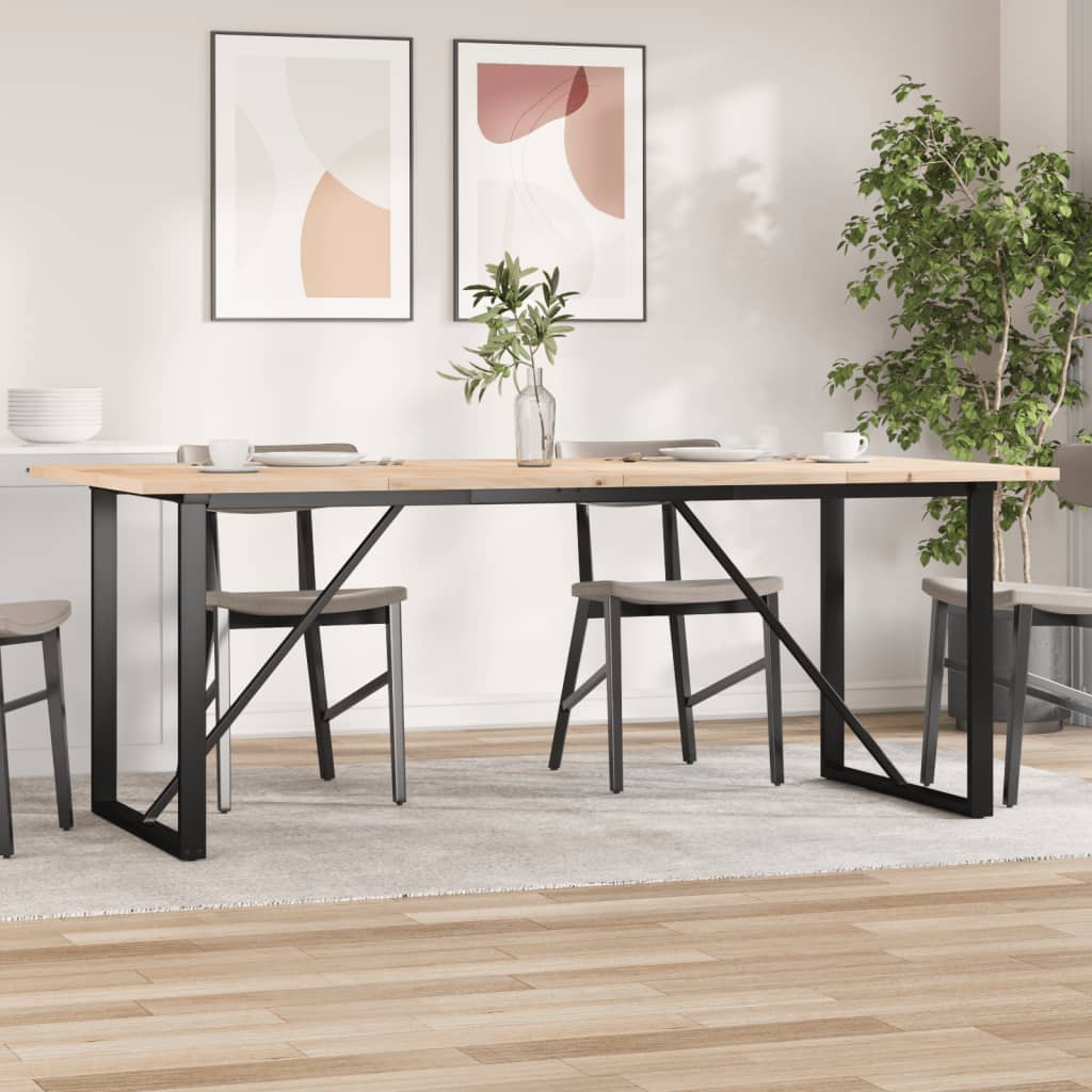 Eettafel 200X100X75,5 Cm Grenenhout En Staal 1