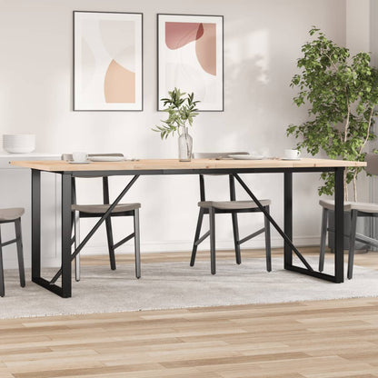 Eettafel 200X100X75,5 Cm Grenenhout En Staal 1