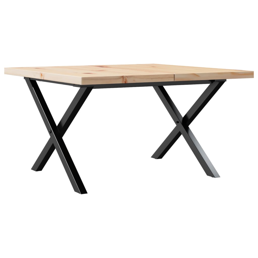 Salontafel X-frame 60x60x40,5 cm grenenhout en staal