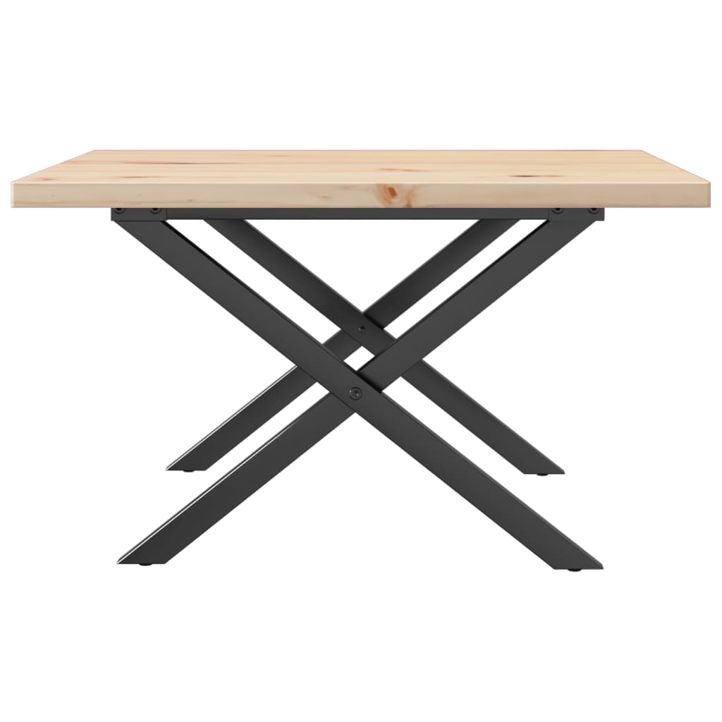 Salontafel X-frame 60x60x40,5 cm grenenhout en staal