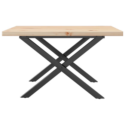 Salontafel X-frame 60x60x40,5 cm grenenhout en staal