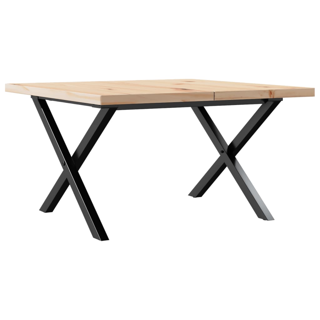 Salontafel X-frame 60x60x40,5 cm grenenhout en staal
