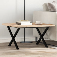 Salontafel X-frame 60x60x40,5 cm grenenhout en staal