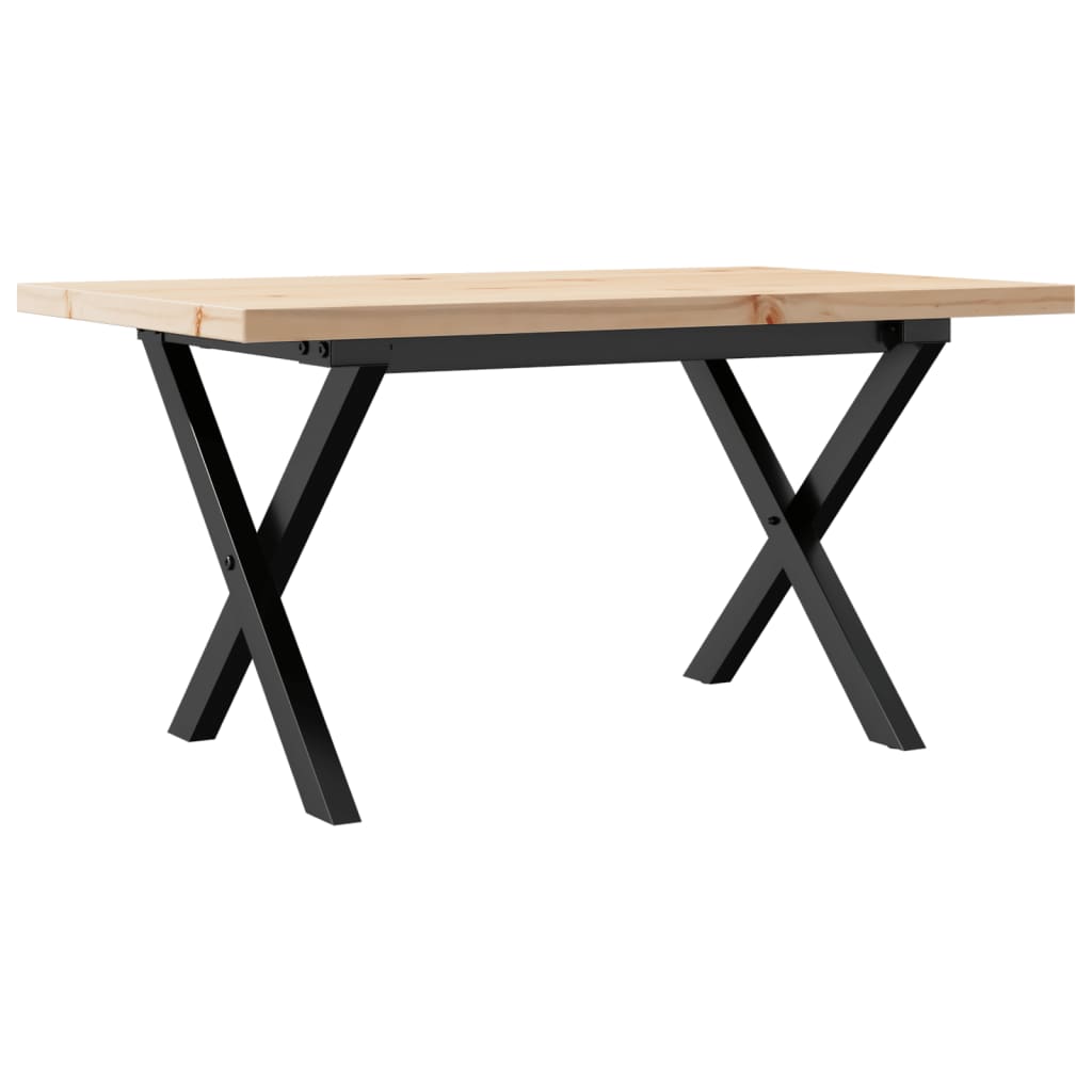 Salontafel X-frame 80x50x40,5 cm grenenhout en gietijzer