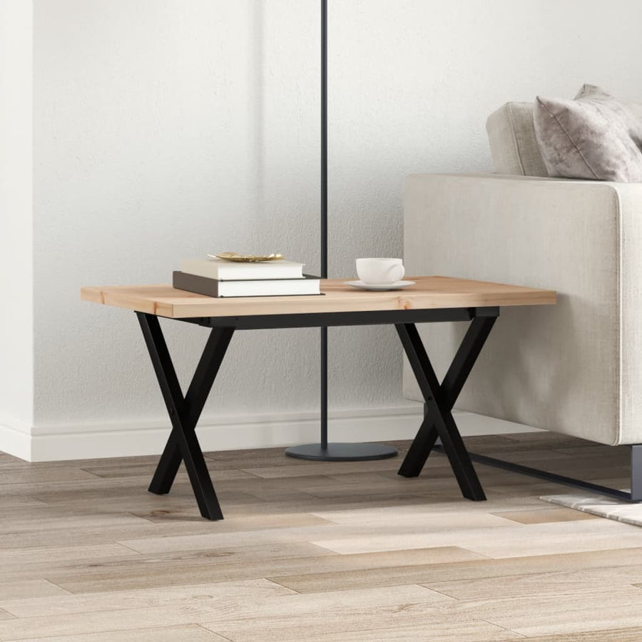 Salontafel X-frame 80x50x40,5 cm grenenhout en gietijzer