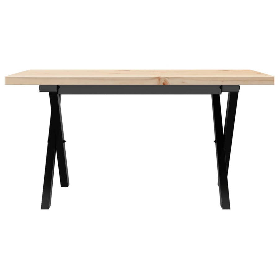 Salontafel X-frame 80x50x40,5 cm grenenhout en gietijzer