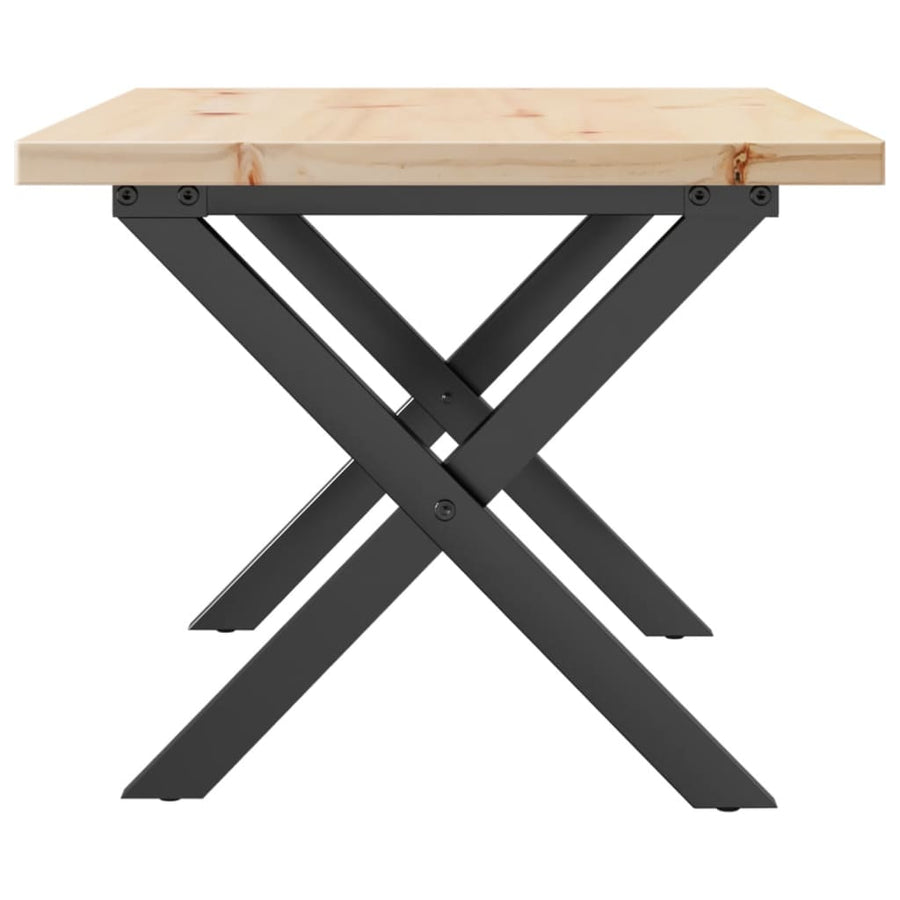 Salontafel X-frame 80x50x40,5 cm grenenhout en gietijzer