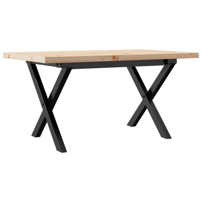 Salontafel X-frame 80x50x40,5 cm grenenhout en gietijzer