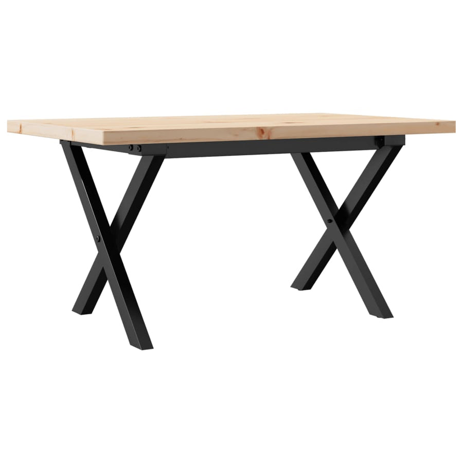 Salontafel X-frame 80x50x40,5 cm grenenhout en gietijzer