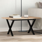 Coffee table X-frame 80x50x40.5 cm pine wood and steel