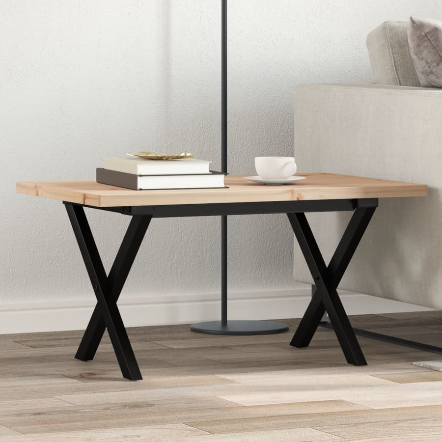 Salontafel X-frame 80x50x40,5 cm grenenhout en gietijzer