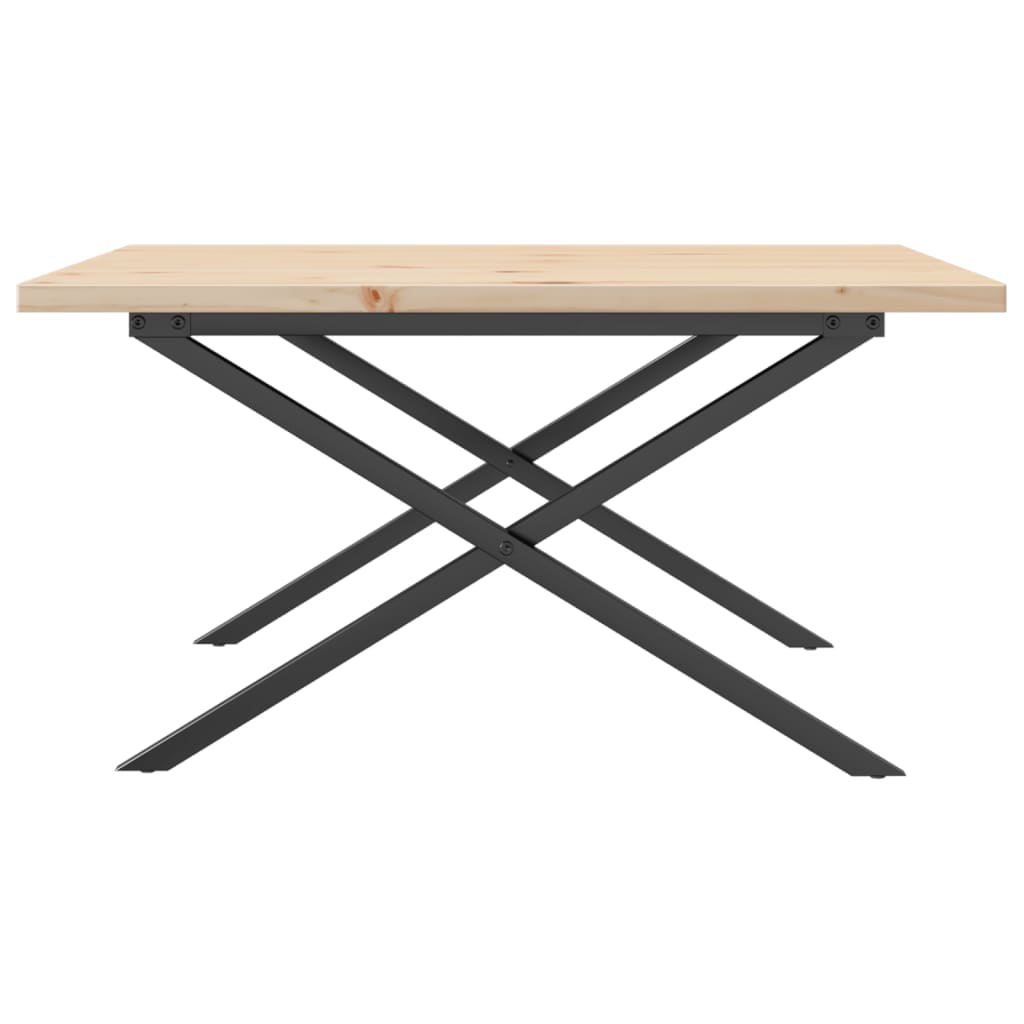Salontafel X-frame 80x80x45,5 cm grenenhout en gietijzer