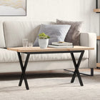Coffee table X-frame 90x40x45.5 cm pine wood and steel