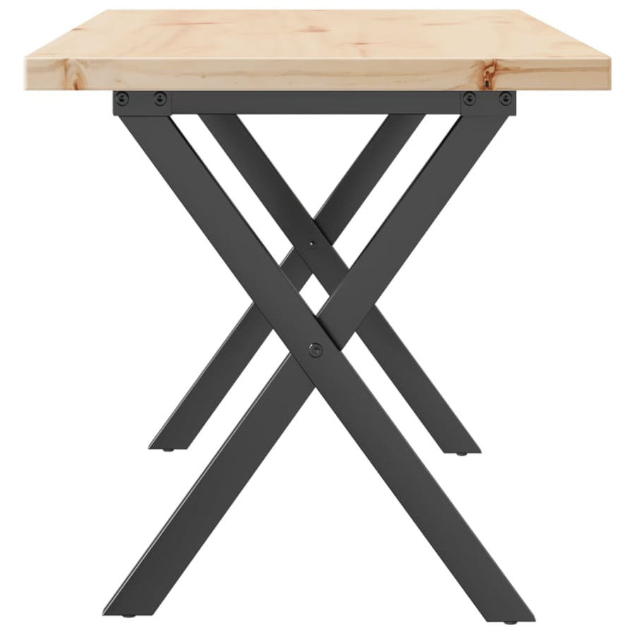 Salontafel X-frame 100x50x45,5 cm grenenhout en gietijzer