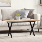 Coffee table X-frame 100x50x45.5 cm pine wood and steel