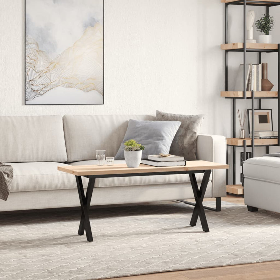 Salontafel X-frame 110x40x45,5 cm grenenhout en gietijzer