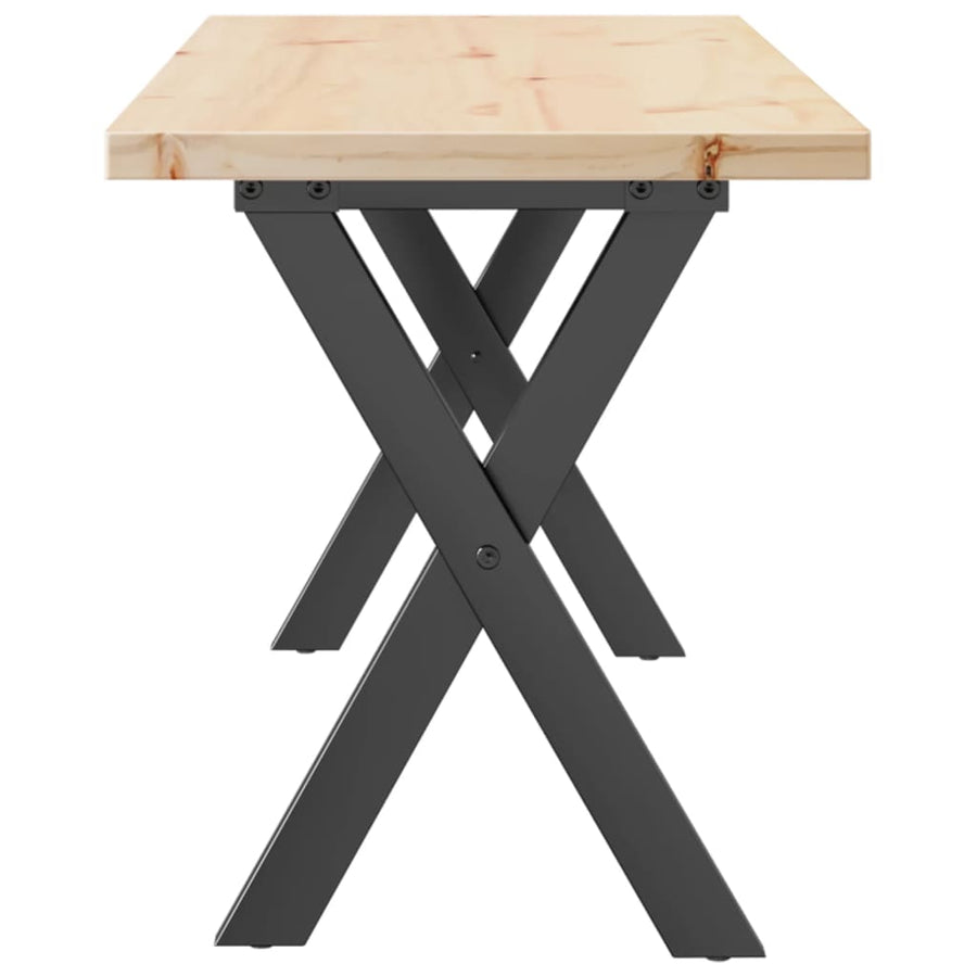 Salontafel X-frame 110x40x45,5 cm grenenhout en gietijzer