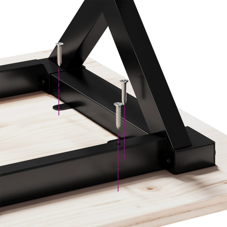 Salontafel X-frame 110x40x45,5 cm grenenhout en gietijzer