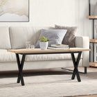 Coffee table X-frame 110x40x45.5 cm pine wood and steel