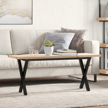 Salontafel X-frame 110x40x45,5 cm grenenhout en gietijzer