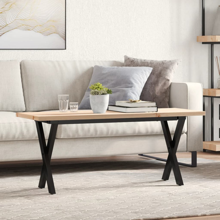 Salontafel X-frame 110x40x45,5 cm grenenhout en gietijzer