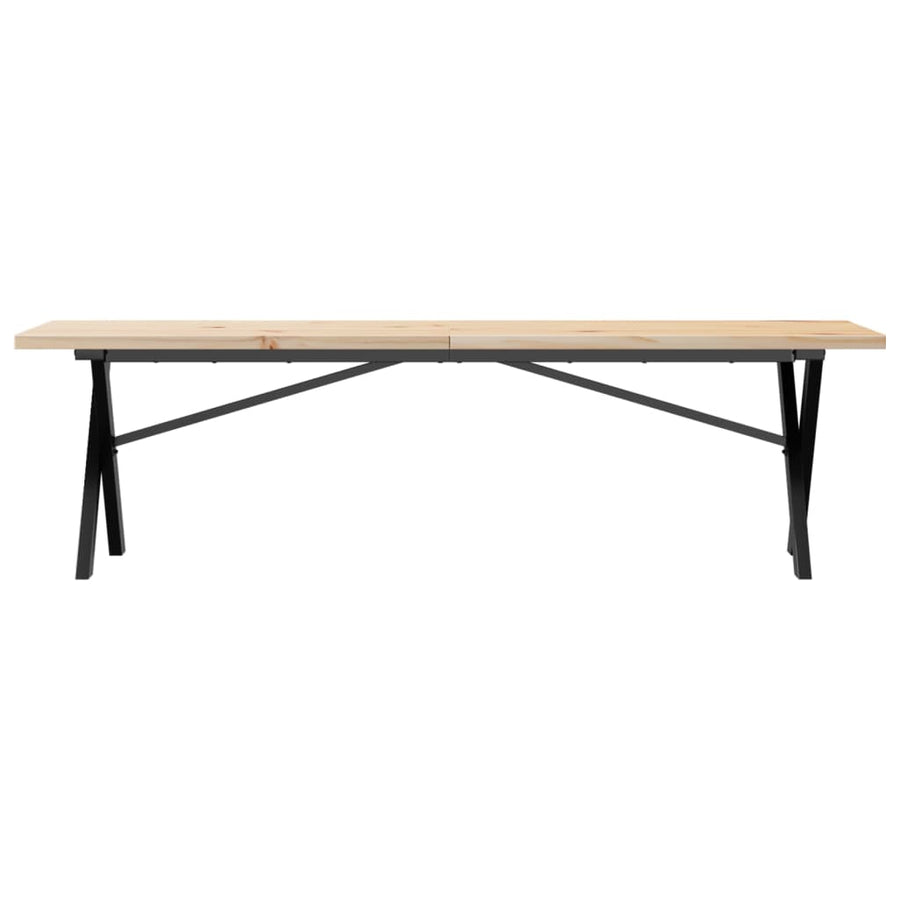 Salontafel X-frame 160x40x45,5 cm grenenhout en gietijzer