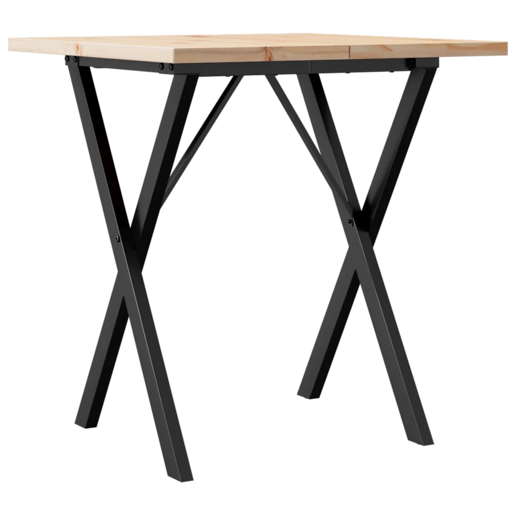 Eettafel 60X60X75,5 Cm Massief Grenenhout En Staal 1