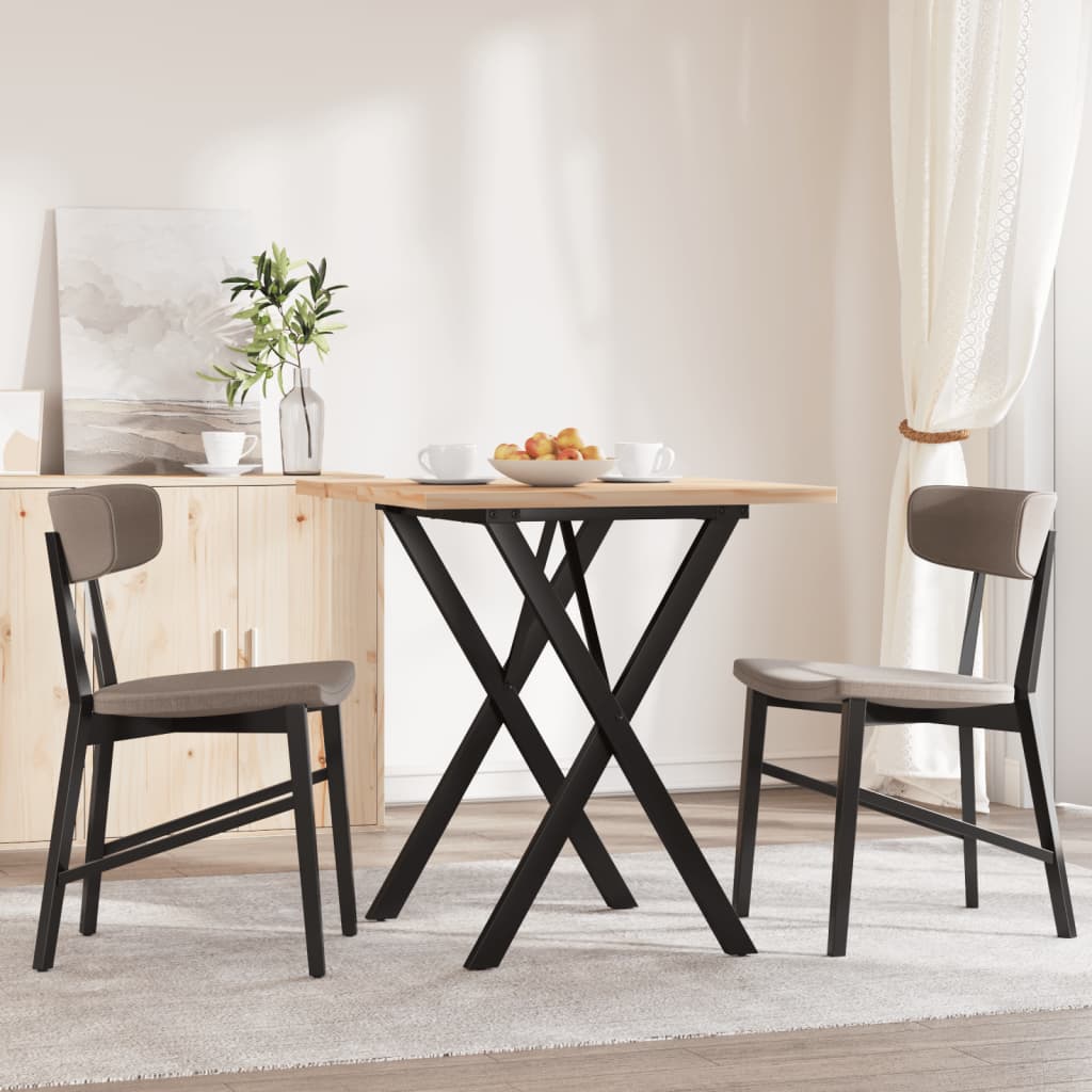 Eettafel 60X60X75,5 Cm Massief Grenenhout En Staal 1