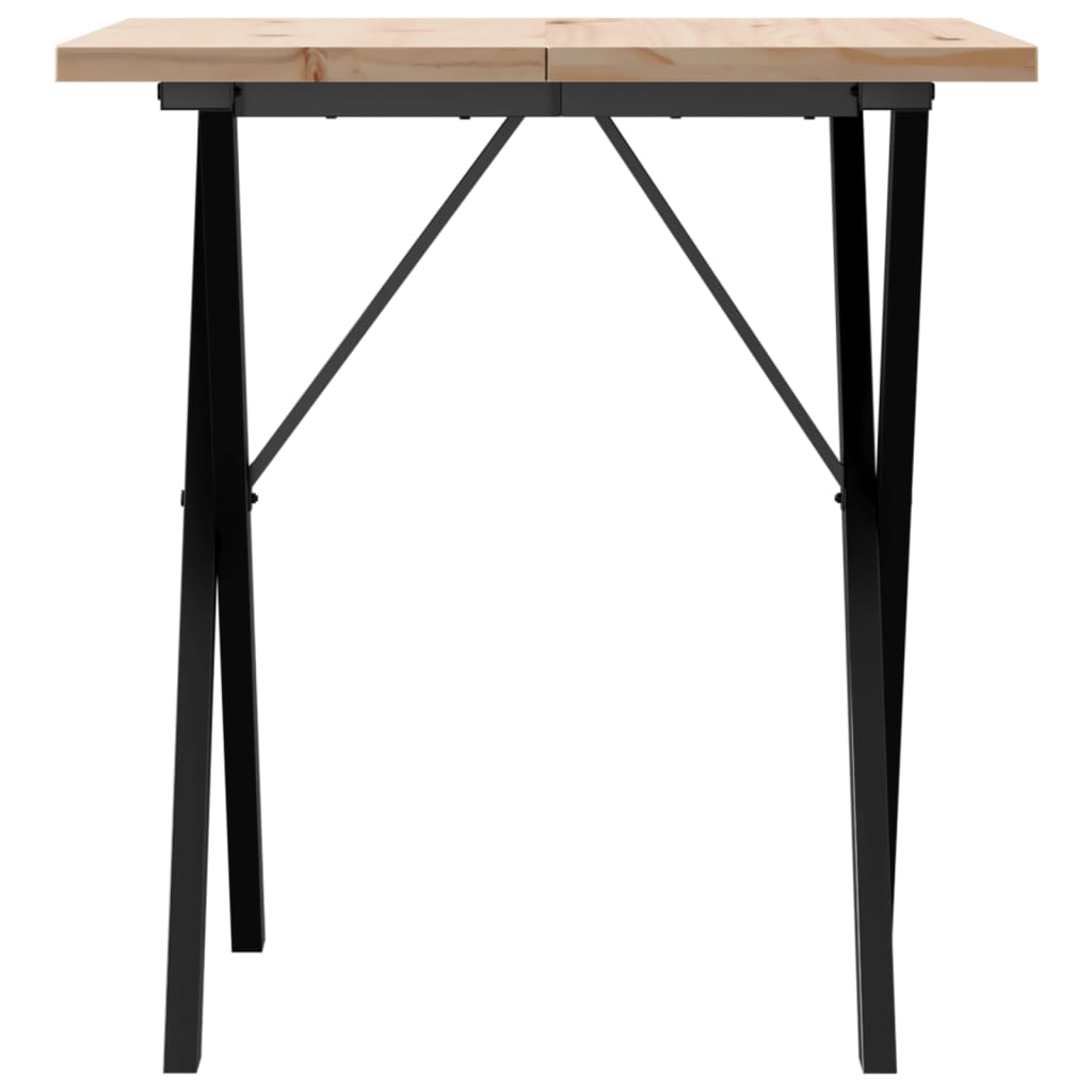 Eettafel 60X60X75,5 Cm Massief Grenenhout En Staal 1