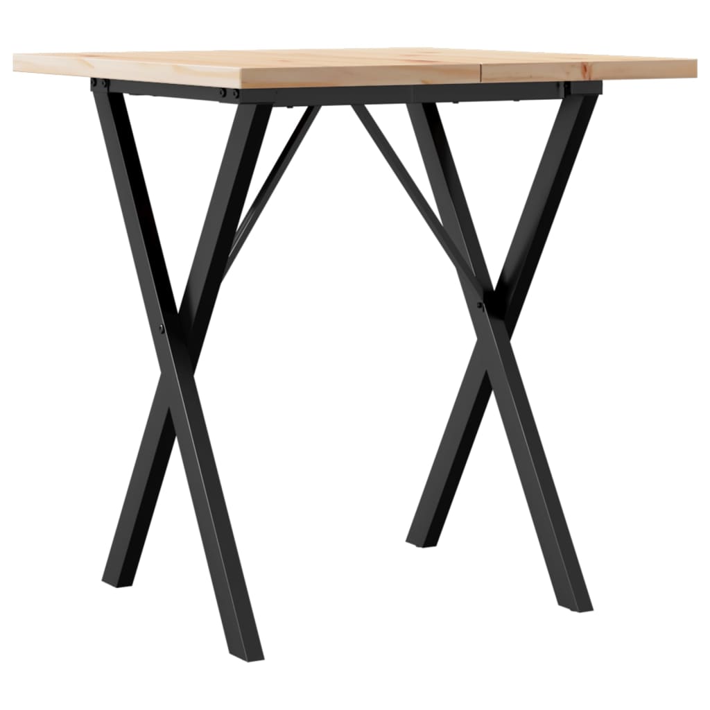 Eettafel 60X60X75,5 Cm Massief Grenenhout En Staal 1