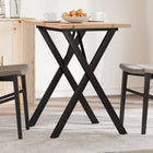 Dining table X-frame 80x50x75.5 cm solid pine wood and steel