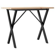 Eettafel 100X50X75,5 Cm Massief Grenenhout En Staal 1