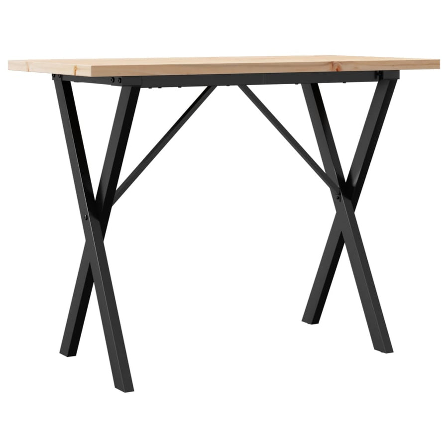 Eettafel 100X50X75,5 Cm Massief Grenenhout En Staal 1