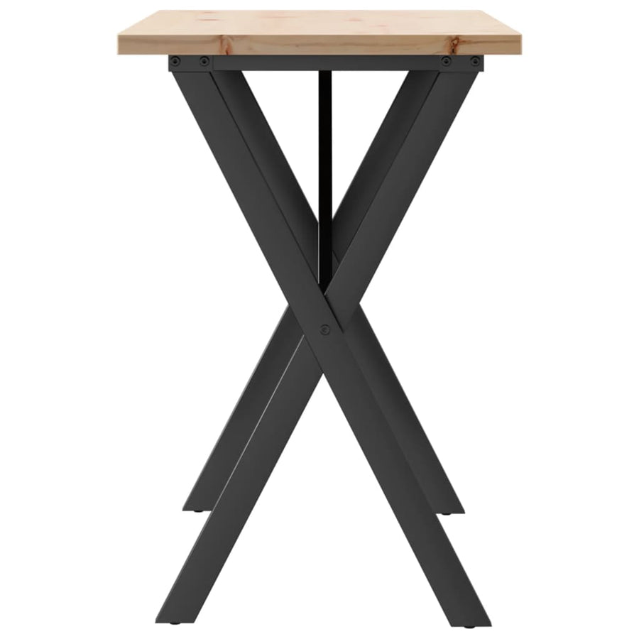 Eettafel 100X50X75,5 Cm Massief Grenenhout En Staal 1