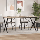 Dining table X-frame 180x90x75.5 cm solid pine wood and steel