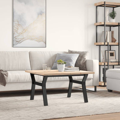 Salontafel Y-frame 80x80x45,5 cm grenenhout en gietijzer