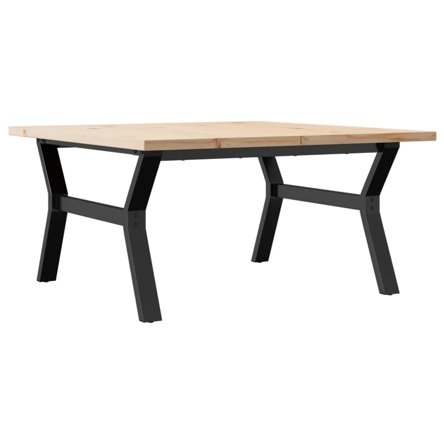 Salontafel Y-frame 90x90x45,5 cm grenenhout en gietijzer