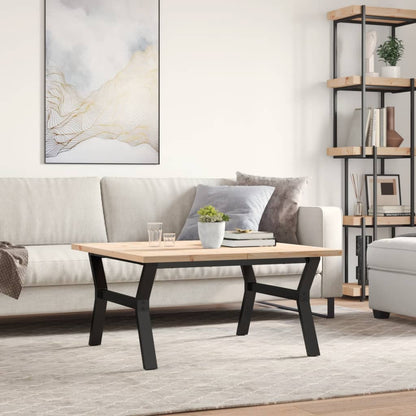 Salontafel Y-frame 90x90x45,5 cm grenenhout en gietijzer