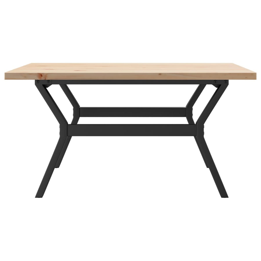 Salontafel Y-frame 90x90x45,5 cm grenenhout en gietijzer