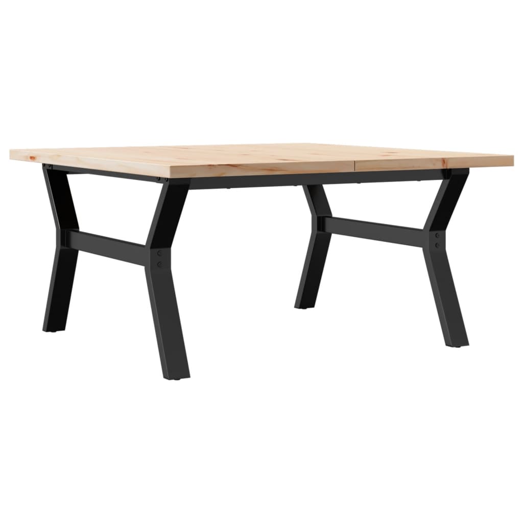Salontafel Y-frame 90x90x45,5 cm grenenhout en gietijzer