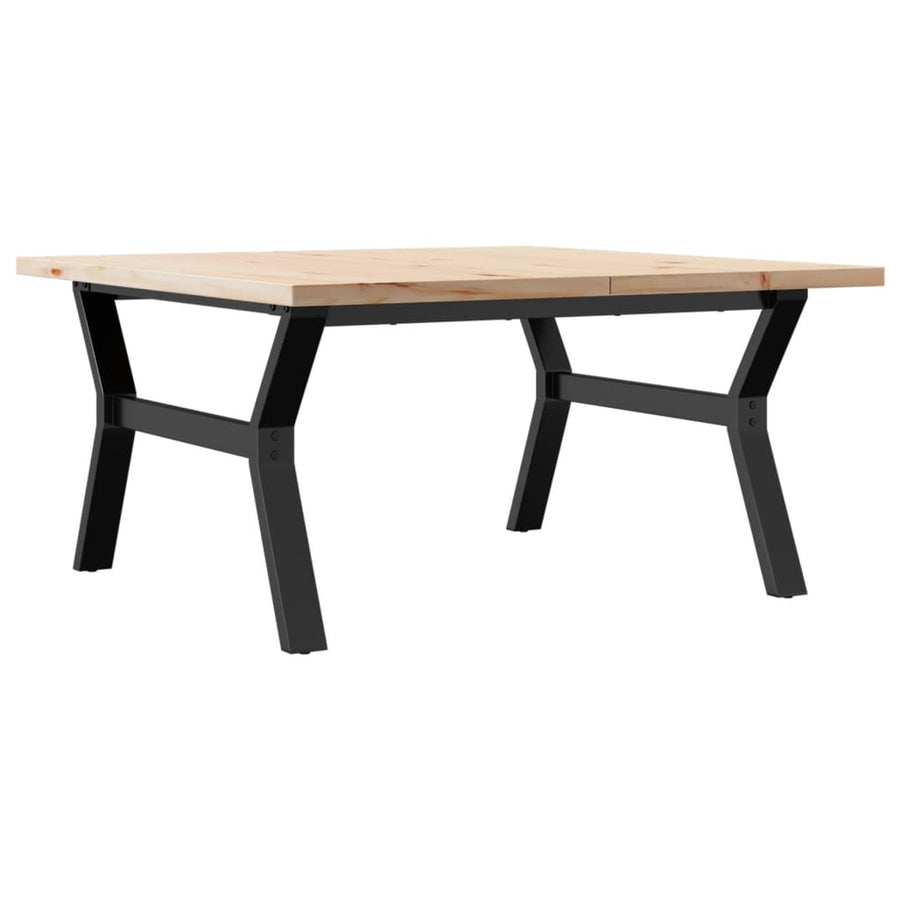 Salontafel Y-frame 90x90x45,5 cm grenenhout en gietijzer