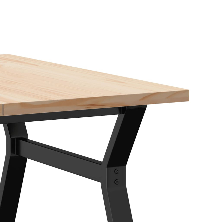 Salontafel Y-frame 90x90x45,5 cm grenenhout en gietijzer