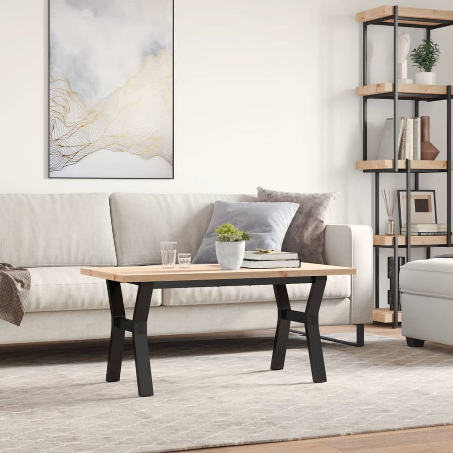 Salontafel Y-frame 100x50x45,5 cm grenenhout en gietijzer