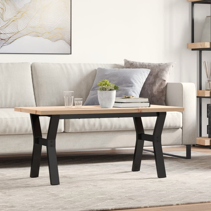 Salontafel Y-frame 100x50x45,5 cm grenenhout en gietijzer