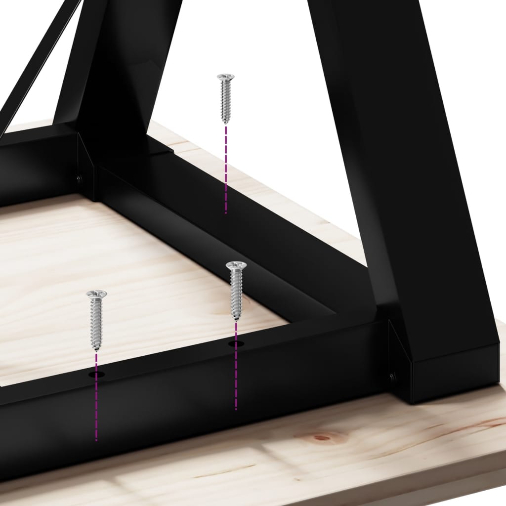 Eettafel Y-frame 60x60x75,5 cm massief grenenhout en staal