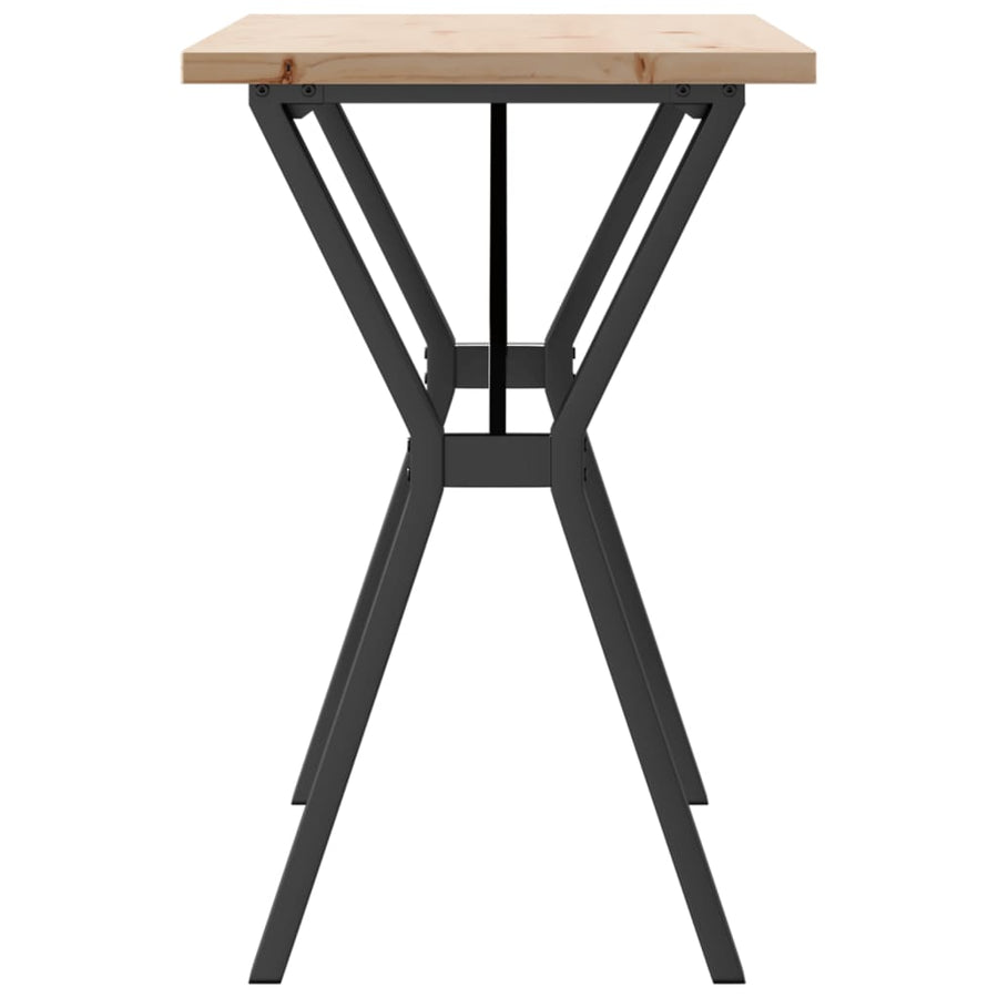 Eettafel Y-frame 100x50x75,5 cm massief grenenhout en gietijzer