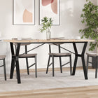Dining Table Y-frame 140x80x75.5 cm solid pine and steel